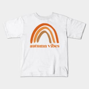 autumn vibes boho rainbow cute fall design Kids T-Shirt